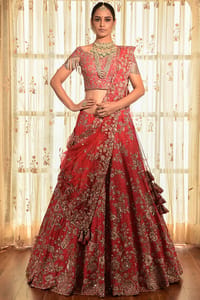 Raw Silk Zardozi Eka Lea Lehenga Set