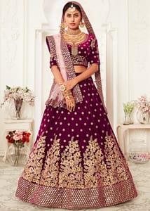 Velvet Bridal Lehenga Choli