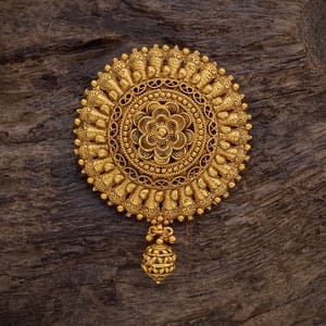 Golen Round Antique Hair Brooch