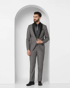 Grey Textured Formal Suit - Rodrigo