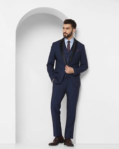 Formal Navy Textured Suit - Rodrigo