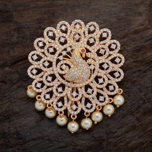 Peacock Stoned Hair Brooch