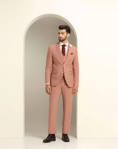 Pink Textured Formal Suit - Daylit