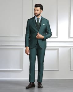 Teal Textured Formal Suit - Monto