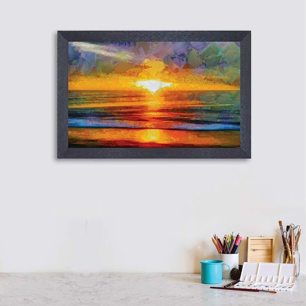 Abstract Multicolor Framed Painting
